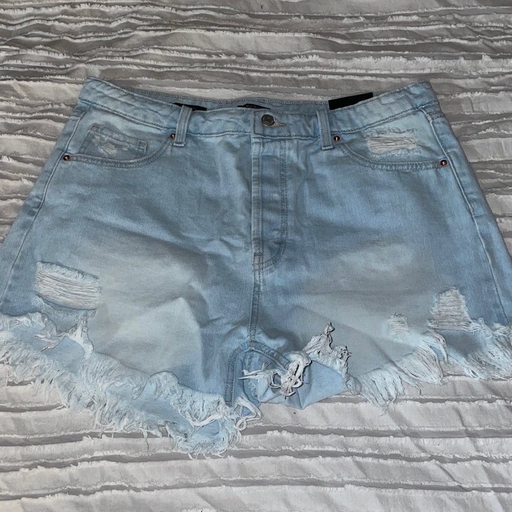 Ripped jean shorts